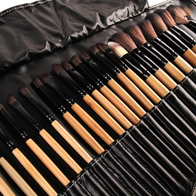 Stock Clearance ! 32pcs None Logo Makeup Brushes Professional Cosmetic Tools Make Up Brush Set Synthetic Hair The Best Quality Black Wood
