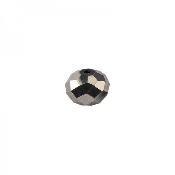 Glasschliff-Perlen, 0,6cm x 0,4cm, anthrazit, 30 Stück