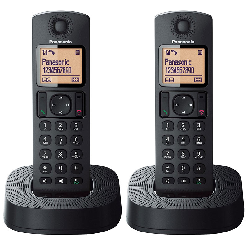Panasonic Digital Cordless Phones - Black (KX-TGC312EB) - 2 Pack