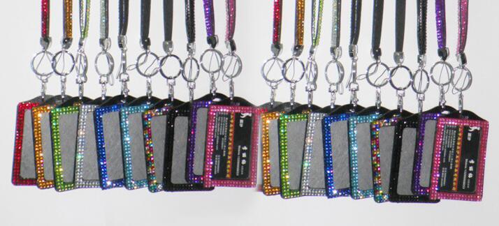 Bling Lanyard Crystal Rhinestone in Neck With Claw Clasp ID Badge Holder with job card