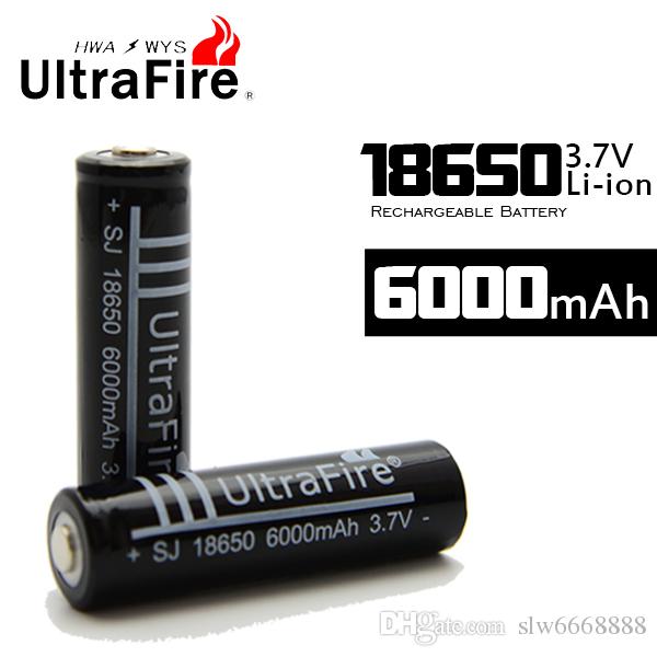 2018 New 10Pcs/Lot Ultrafire 6000mah 18650 Li Ion Battery 3.7v Rechargeable Lithium Batteries For E-Cigarette Powerbank Laser Pen