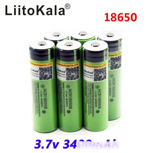 rechargeable batteries liitokala 2018 original 18650 3400 mah pcb protegido battery 3.7 v rechargebale li-ion battery para 18650b18650 3400