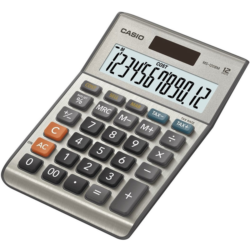 Casio Desk Calculator 12 Digit Tax/Cost/Sell/Margin Calculator (MS-120BM)