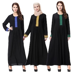 Arabian Muslim Adults Women's Religious Saudi Arabic Dress Abaya For Polyester Ramadan Leotard / Onesie Lightinthebox