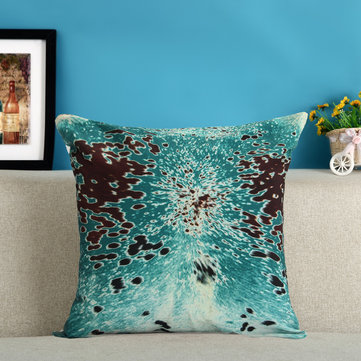 45x45cm Canvas Cushion Cover Turquoise Cowhide Throw Pillow Case Home Decor