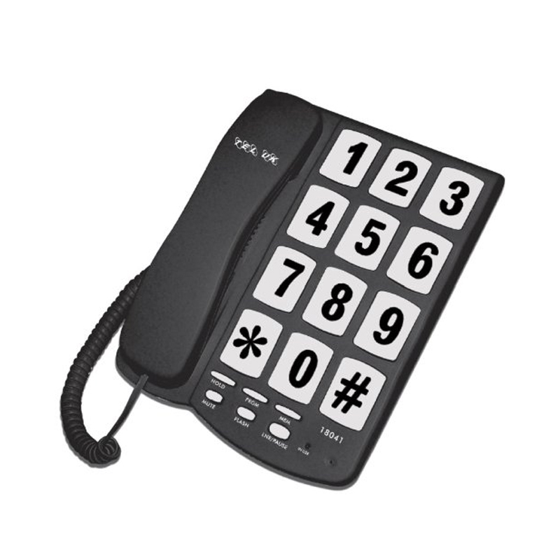 Tel UK New Yorker Big Button Telephone - Black