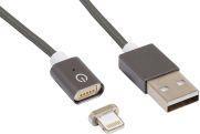 RealPower - Lade-/Datenkabel - Lightning / USB 2.0 - Lightning (M) magnetisch bis USB (M) - 1 m - Dunkelgrau - für Apple iPad/iPhone/iPod (Lightning)
