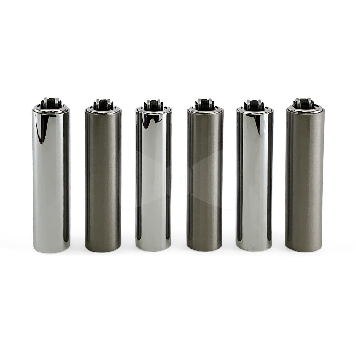 Clipper Metal Cased Silver Lighters Six Lighters