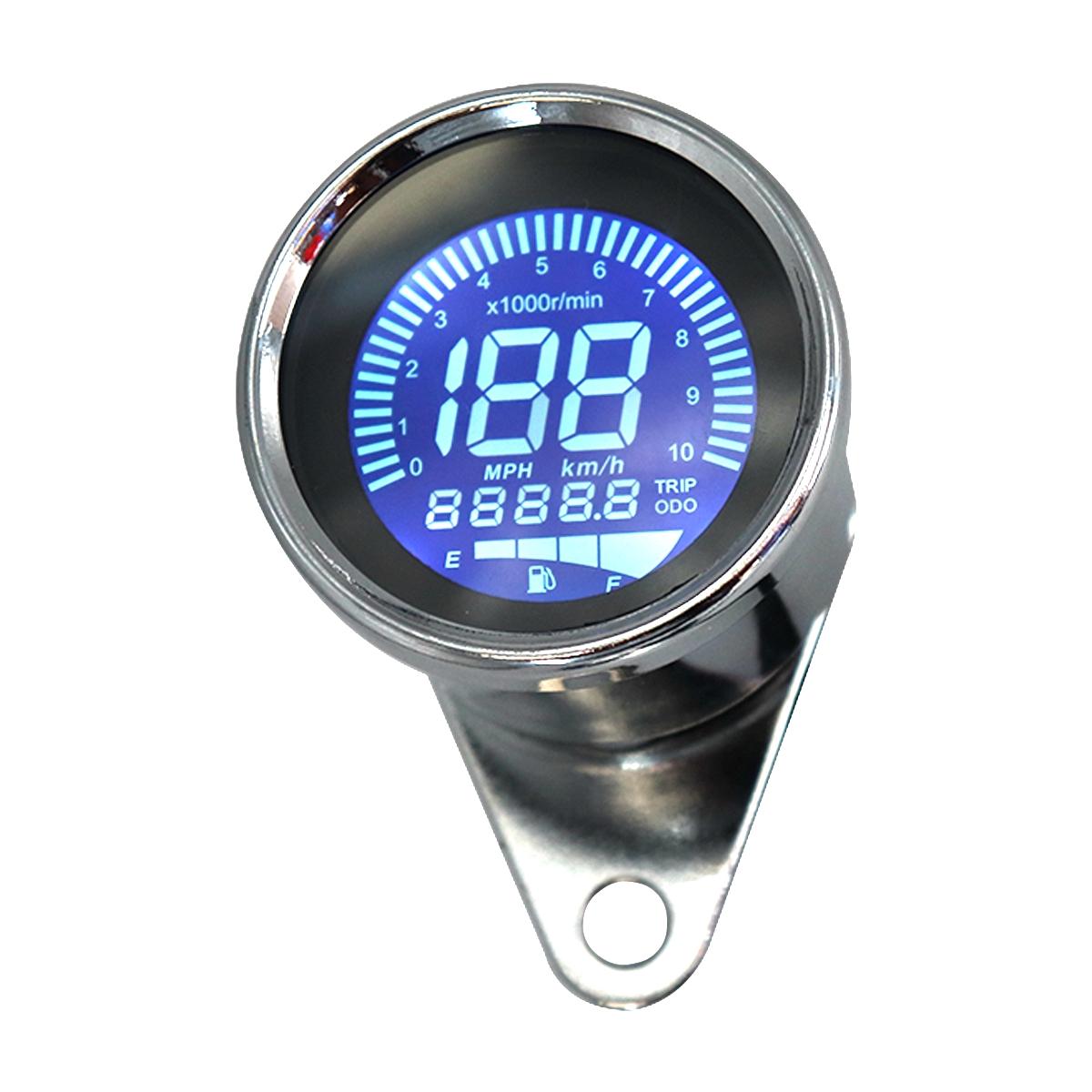 Motorcycle Digital Odometer Speedometer Tachometer RPM Fuel Level Gauge MPH KM/H