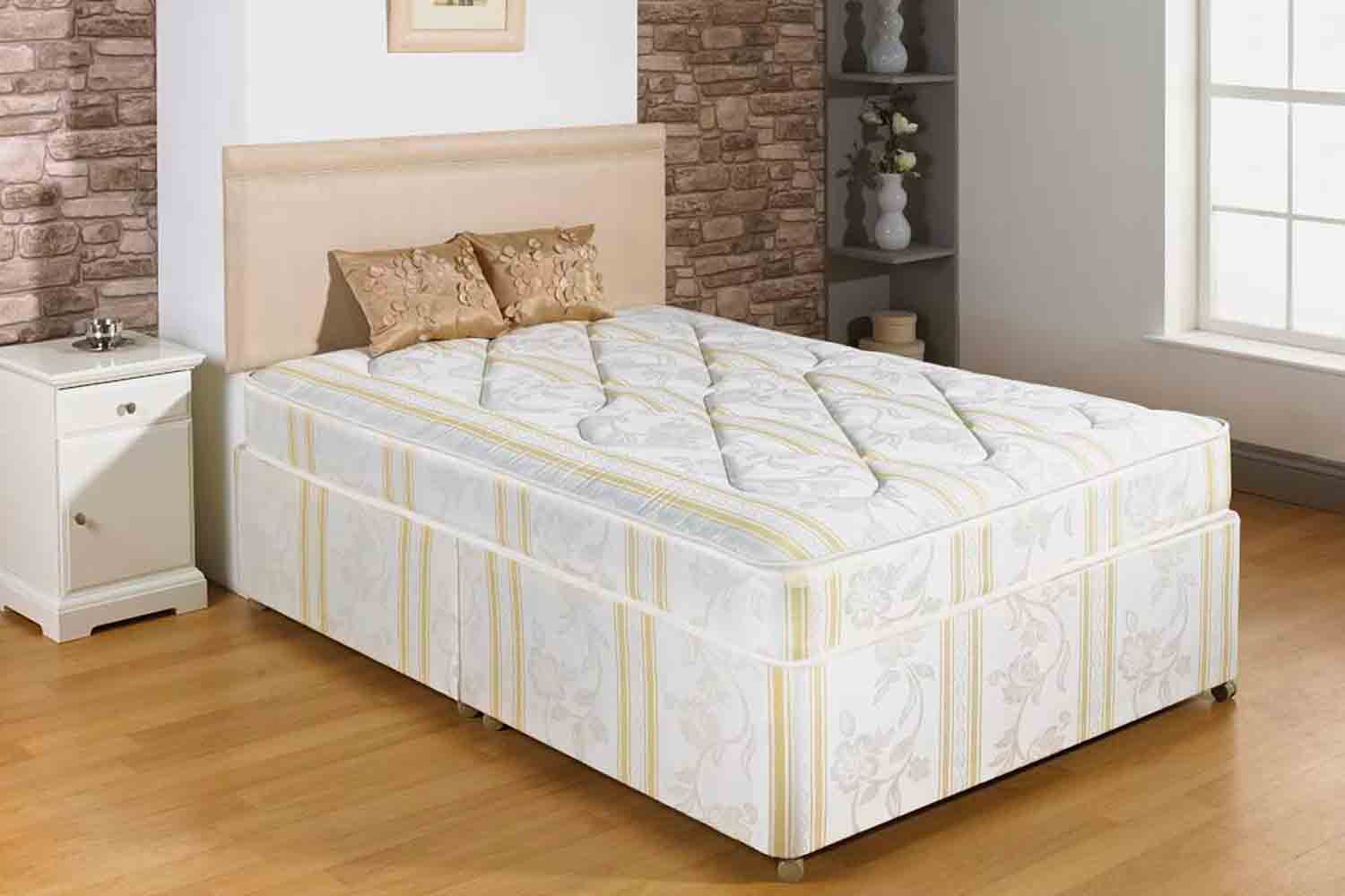 Joseph Waves Gold Stripe Divan Bed-Super King Size-2+2 Drawers