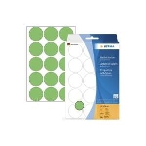 HERMA - Papier - permanent selbstklebend - grün - 32 mm rund 480 Etikett(en) (32 Bogen x 15) runde Etiketten