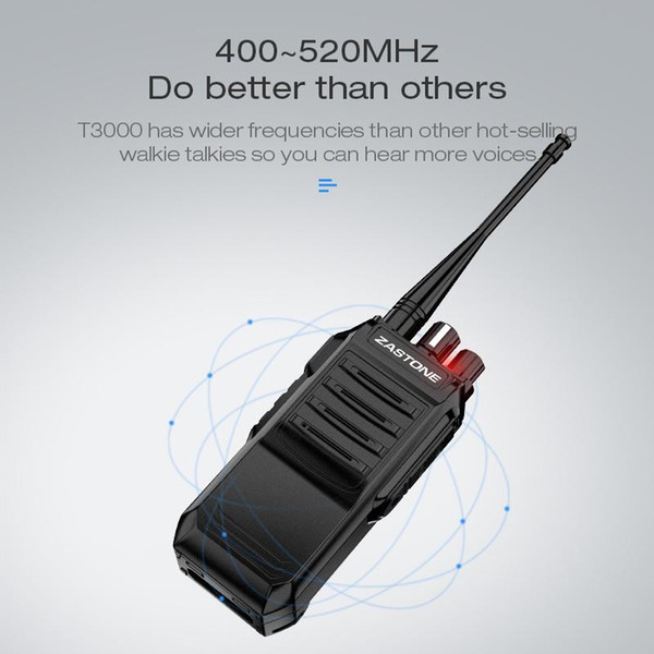 Zastone T3000 6W Walkie Talkie UHF 400-520mhz Ham CB Radio Handheld Commnication Equipment 5km HF Transceiver