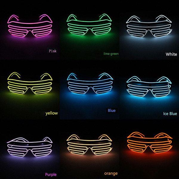 led party glowing glasses el wire fluorescent flash glass with window easter graduation birthday luminous bar eyewear with sound control