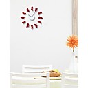 estilo moderno bricolaje 6 m  6 s reloj de pared de la mariposa roja