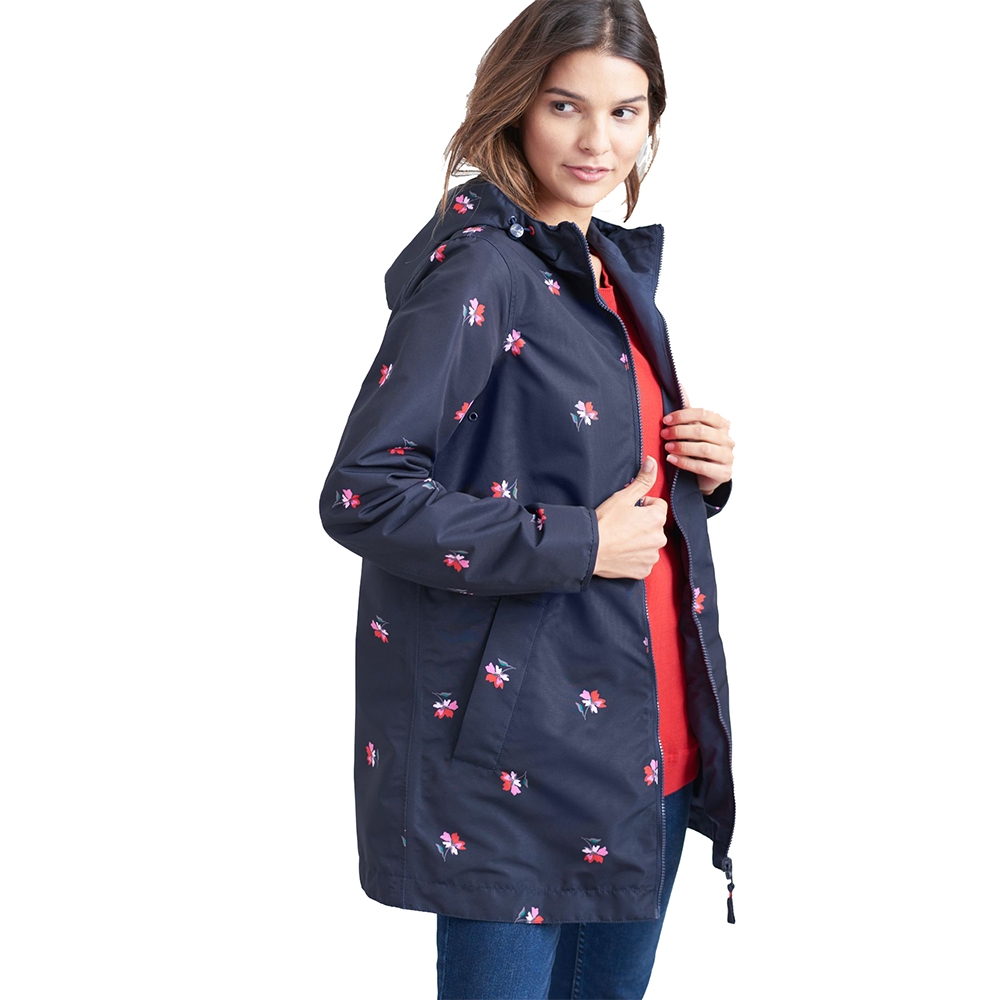 Joules Womens Dockland Long Length Hooded Reversible Parka 10 - Bust 34' (86cm)