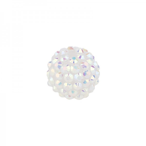 Kristall-Perlen, Ø14 mm, 10 Stück, weiß-irisierend