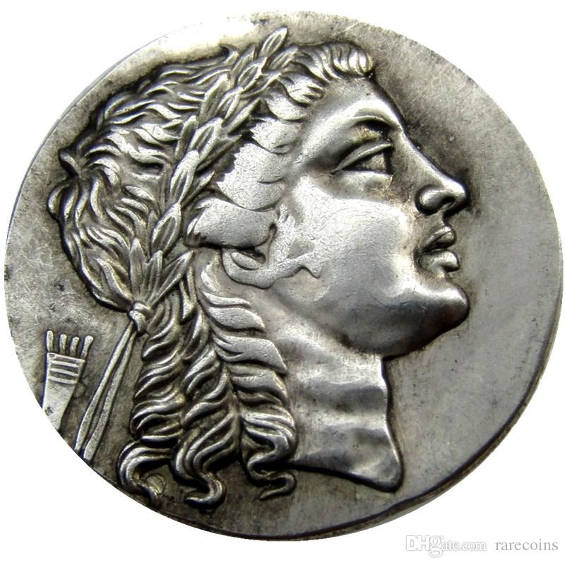 G(12)Rare Large Medallic Ancient Greek Silver Tetradrachm Coin from Myrina Aeolis - 150BC copy coins