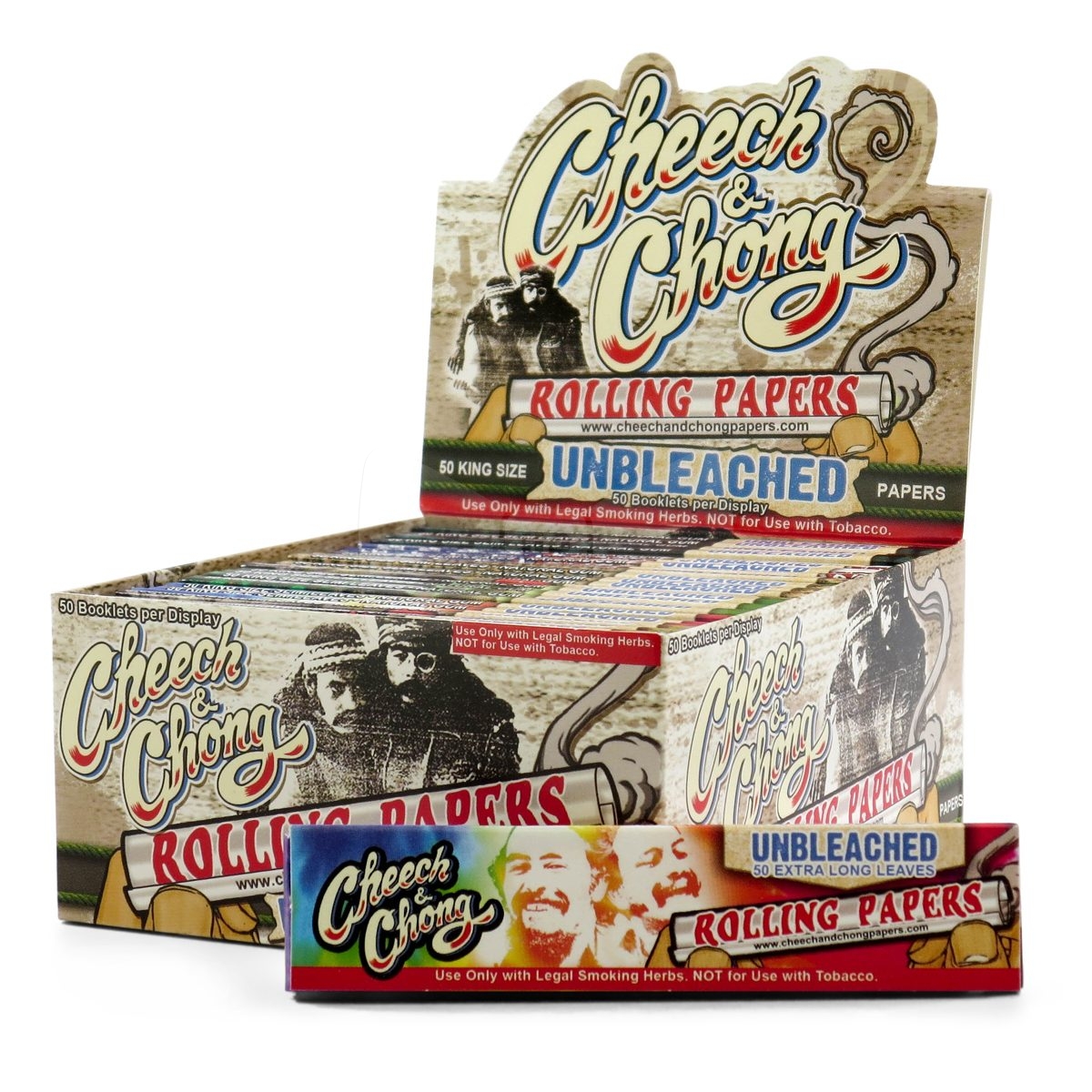 Cheech and Chong Unbleached King Size Rolling Papers Box