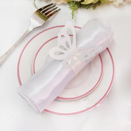 Free Shipping-50pcs High Quality White Paper Butterfly Napkin Rings Wedding Bridal Shower Wedding Favors-New Arrivals
