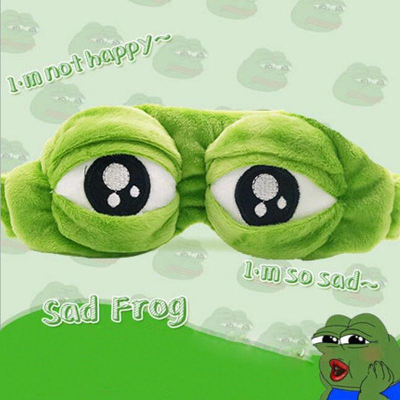 3D Sad Frog Sleep Mask Rest Travel Relax Sleeping Aid Blindfold Eye Patch Sleeping Mask Case Anime Cosplay Costumes