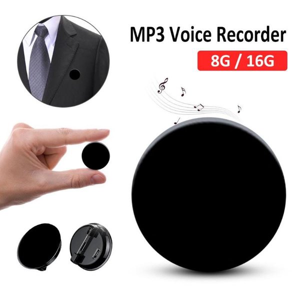 Digital Voice Recorder Portable Brooch Mini Long Range Audio 38hours 8GB 16GB