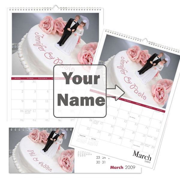 Personalised Wedding Calendar A3