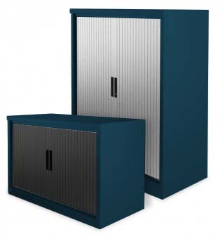 Silverline Ocean Cobalt Tambour Door Storage Cupboard 1320mm High