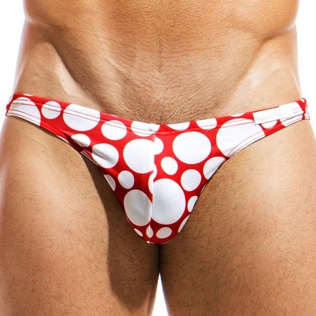 Modus Vivendi Polkadot Low Cut Swim Brief - Red XL