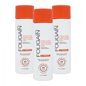 Foligain - Apres Shampoing Anti Chute de Cheveux Homme - Avec 2% de Trioxidil - 236 ml - 3 flacons