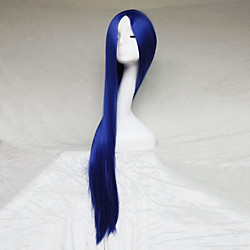 Perruque Synthétique Droit Yaki Droite Crépu Perruque Bleu Cheveux Synthétiques Bleu