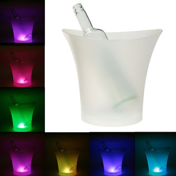 7 Colors LED Light Ice Bucket For Champagne Wine Drinks