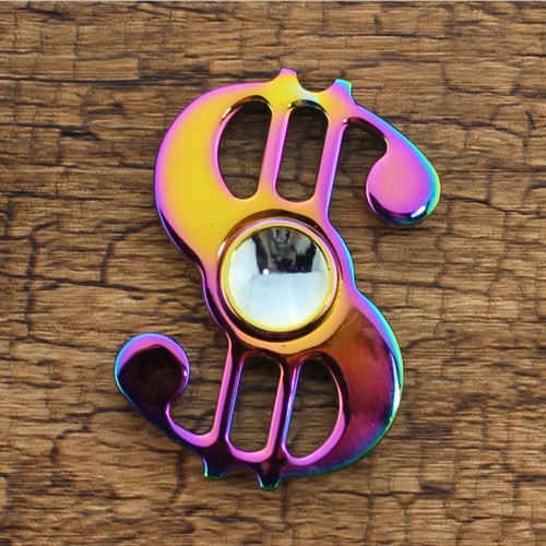 Hand Finger Fidget Toy Colorful Music Note Dollar Shape Spinner Time Killer for Anxiety Relief Reduce Stress EDC Focus Attention ADHD ADD Autism Children Adults Gifts Rainbow Color