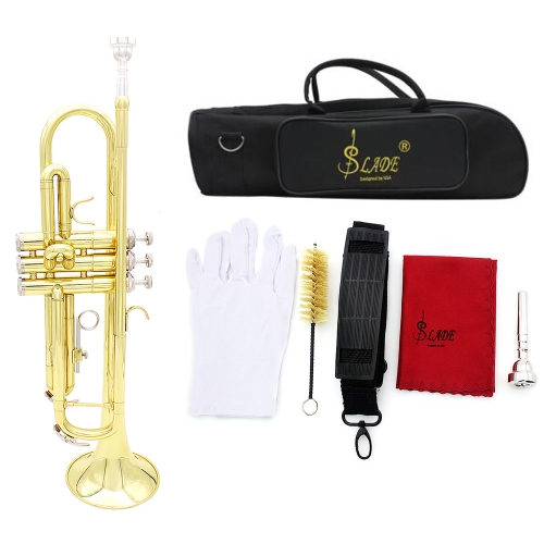 Trumpet Bb B Flat Brass Exquisite with Mouthpiece Gloves