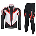 XINTOWN Men's Contracted Quick Dry Moisture Absorption Long Sleeve Cycling Suit—RedWhite