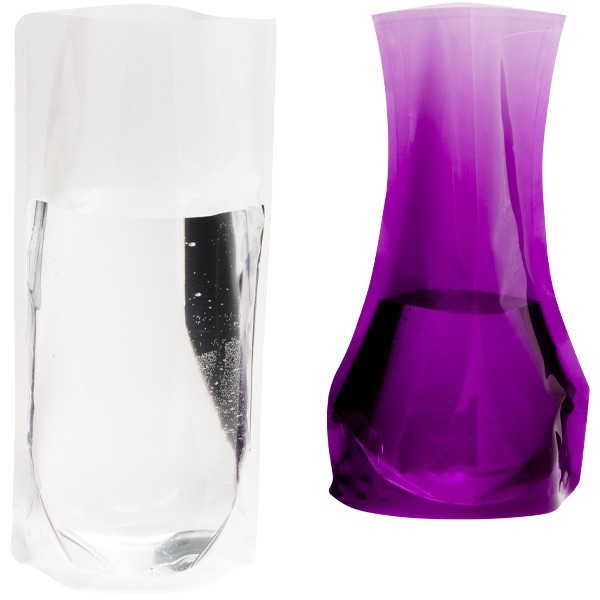 Kunststoff-Vasen, klar & violett, 6er Set