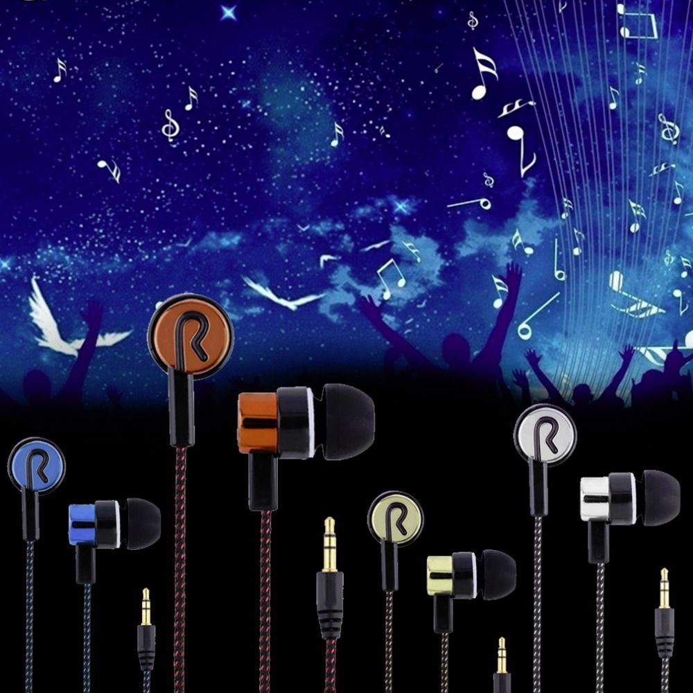3.5mm Stereo Woven Fiber Cloth Line Headset Device Metal Earphones Jack Wholesale