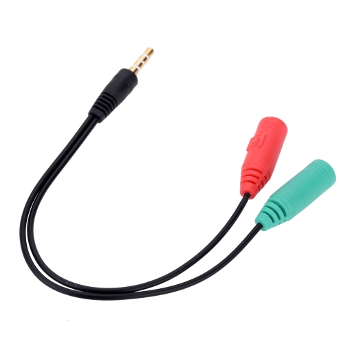 Segmento 4 Portable 3.5mm macho a Dual 3 segmento femenino Audio Cable Audio línea conectar micrófono auricular auriculares auriculares ordenador portátil