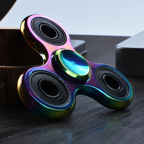 Rainbow Color Colorful ABS Hand Fidget Desk Spin Toy Tabletop Spinner Anti-Anxiety 360