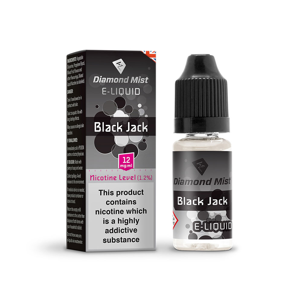 Diamond Mist E-Liquid Black Jack Flavour 10ml -  12mg Nicotine