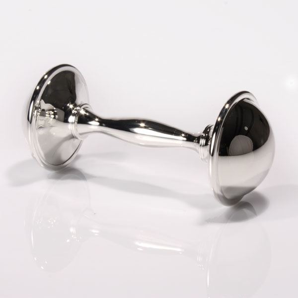Button Corner Silver Plated Rattle