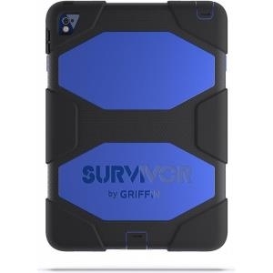 Griffin Survivor All-Terrain - Schutzhülle für Tablet - widerstandsfähig - Silikon, Polycarbonat, PET - Schwarz, Blau - für Apple iPad Air 2 (GB41874)