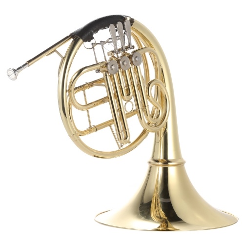 ammoon Cuerno francés B / Bb Flat 3 clave de latón dorado Laca de una sola fila Split Instrumento de viento