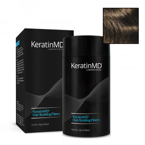 Hair Building Fibers - Medium Brown - Topical Organic Keratin & Silica - 28g Long-Lasting Powder
