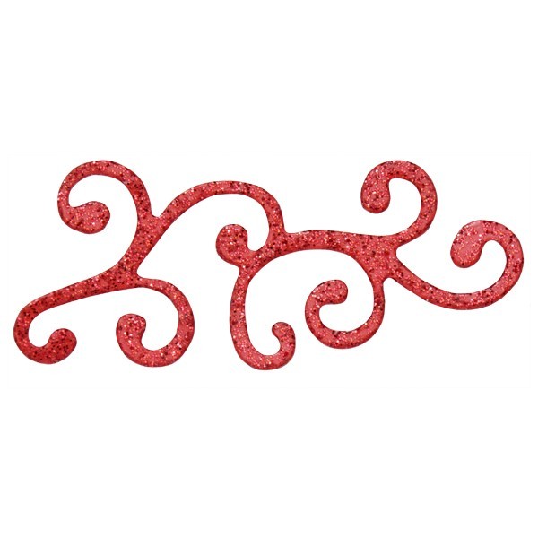 Glitzer-Ornamente, 25er Set, 2,5x5,5cm, rot