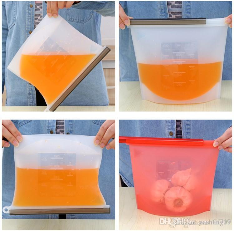 2019 new Reusable Silicone Food Preservation Bag Airtight Seal Food Storage Container Versatile Cooking Bag Free Shipping