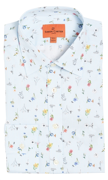 Meadow Flowers On Fine Stripe Shirt
