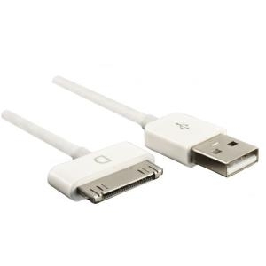 DINIC IP-MFI-1 - USB A - Apple 30-p - Männlich/männlich - Gerade - Gerade - Weiß (IP-MFI-1)