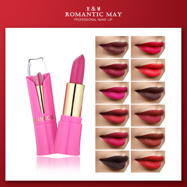 ROMANTIC MAY 12 Color Nude Matte Women waterproof lasting moisturizing Female Lipstick Fashion Makeup Christmas gift