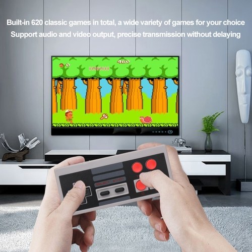 Mini TV Game Player Console de jeu vidéo rétro portable Intégré Classique 620 Jeux Sortie AV Double Joystick Gamepad