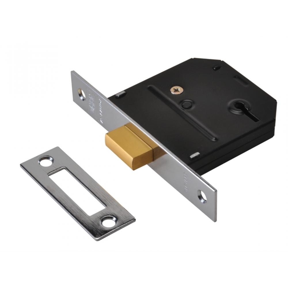 Union Polished Brass Essentials 3 Lever Mortice Deadlock 65mm